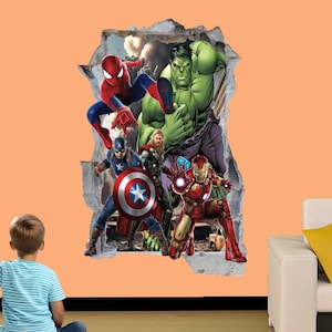 スーパーヒーロー アベンジャーズ キャラクター ビニール ウォールステッカー スパイダーマン ハルク ソー ポスター 壁画 デカール オフィス 保育室 装飾 ID750