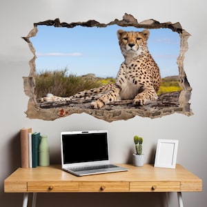 Cheetah Wildlife Scenery Nature Wall Mural Sticker Poster Decal ID2010