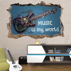 Music Guitar Rock Wall Sticker Art Poster Mural Transfer Decal Print Room Home Nursery Office Shop Decor ID564