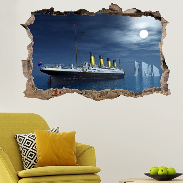 Sea Liner Transatlantic Ocean Titanic Iceberg Wall Sticker Mural Poster Decal Room Office Nursery Decor ID166