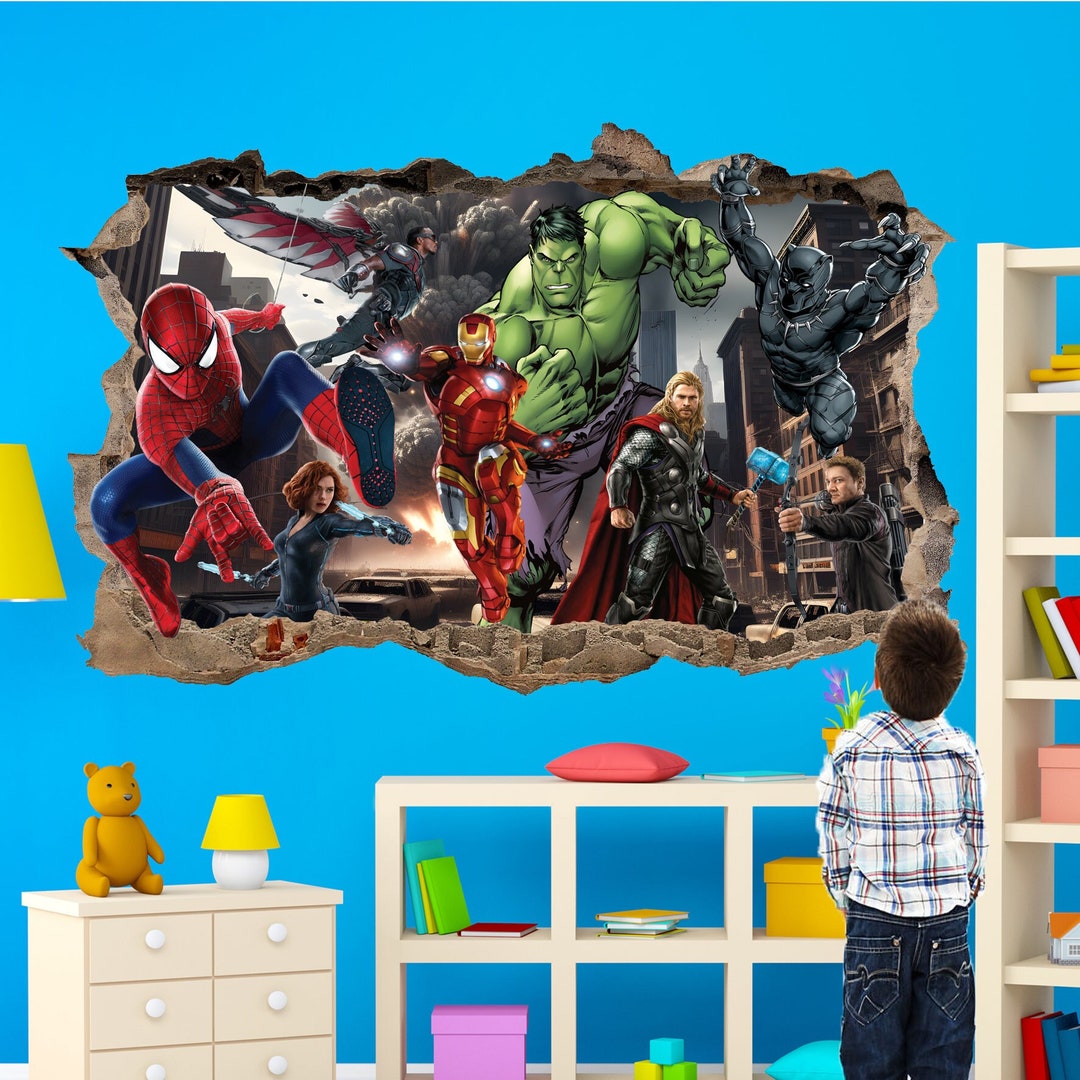Avengers Logo Wall Art Kids Bedroom Vinyl Wall Decor