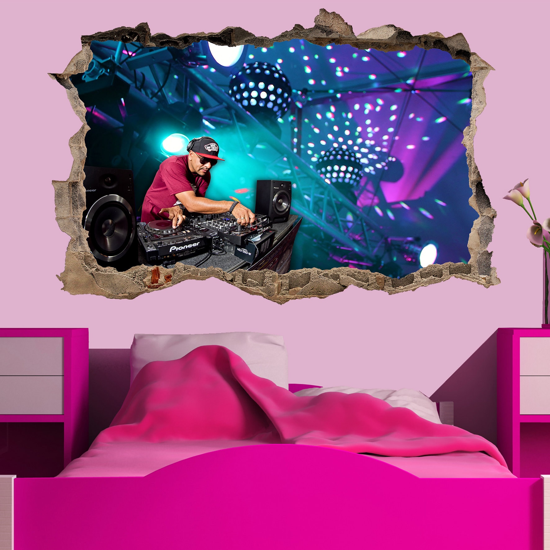 Nightlife Party Music Concert Dance DJ Decks Wall Sticker Art
