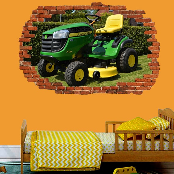Lawn Mower Little Tractor Machinery Wall Sticker Art Poster Mural Transfer Decal Print Living Room Home Nursery Office Shop Decor ID310 Etsy Canada