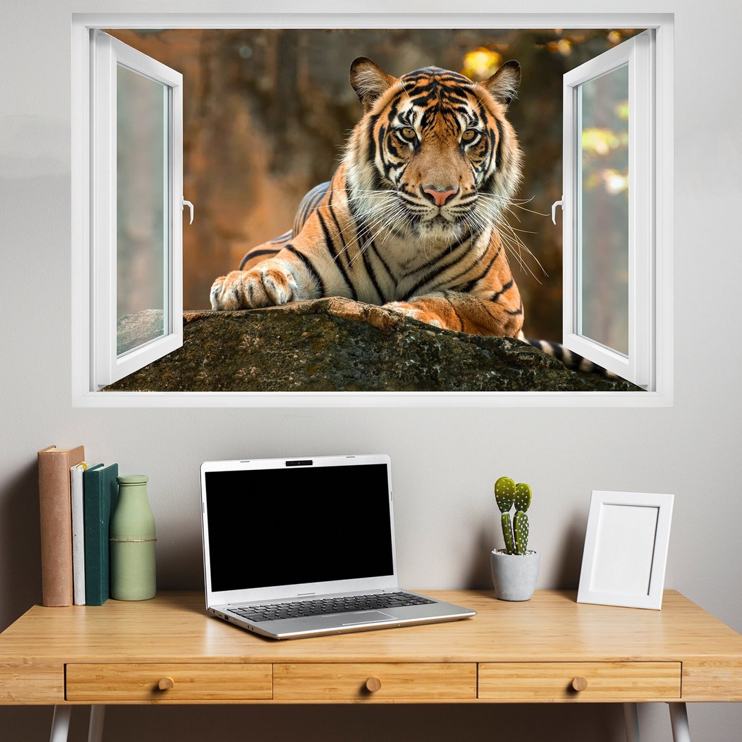 Wildlife Big Cats Tiger Wall Sticker Art Poster Mural Transfer Decal ...