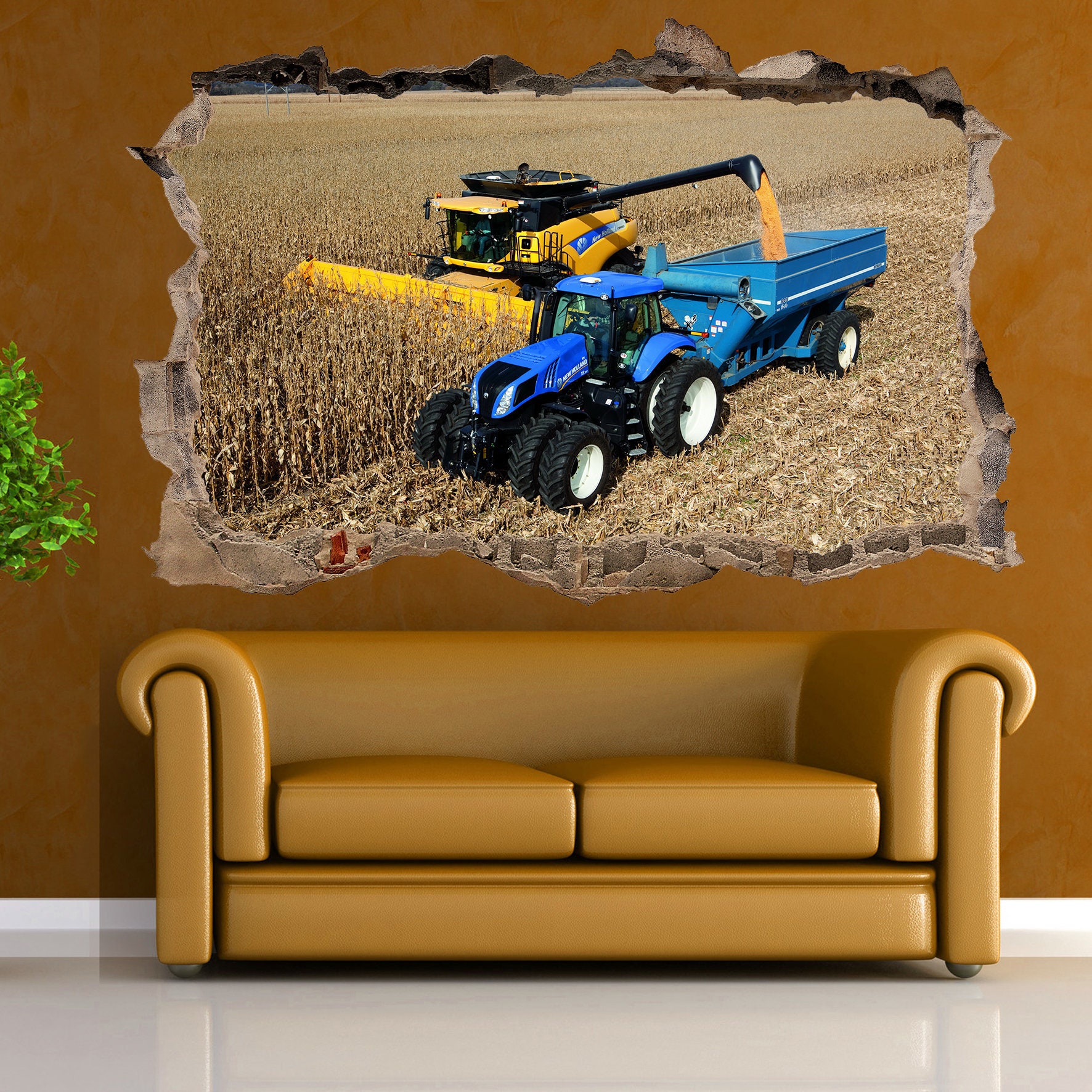 Große Farm Fahren Traktor Wand Aufkleber Kindergarten Kinder Zimmer Cartoon  Traktor Lkw Auto Fahrzeug Wand Aufkleber