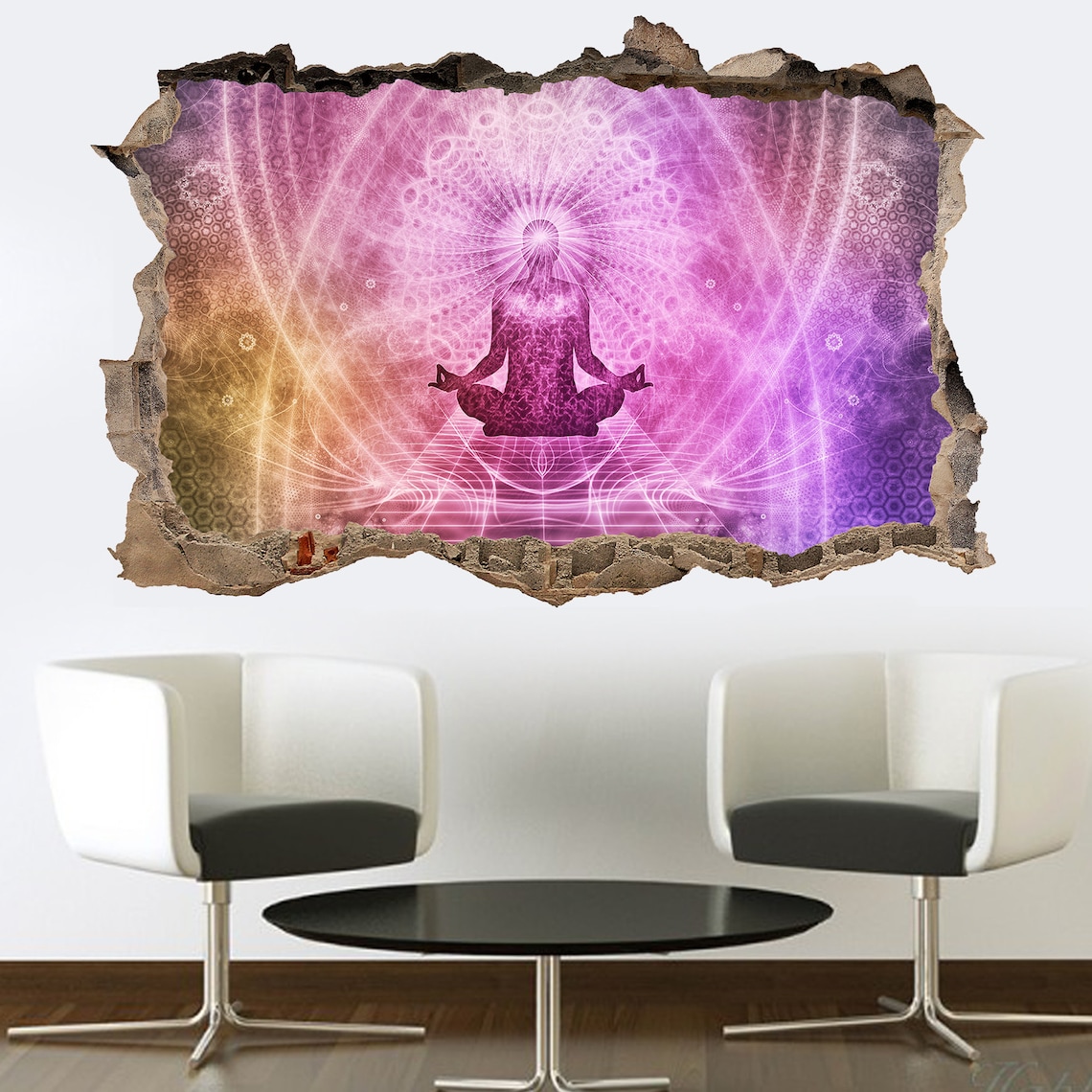 Yoga Meditation Spiritual Wall Sticker Art Poster Mural Etsy UK
