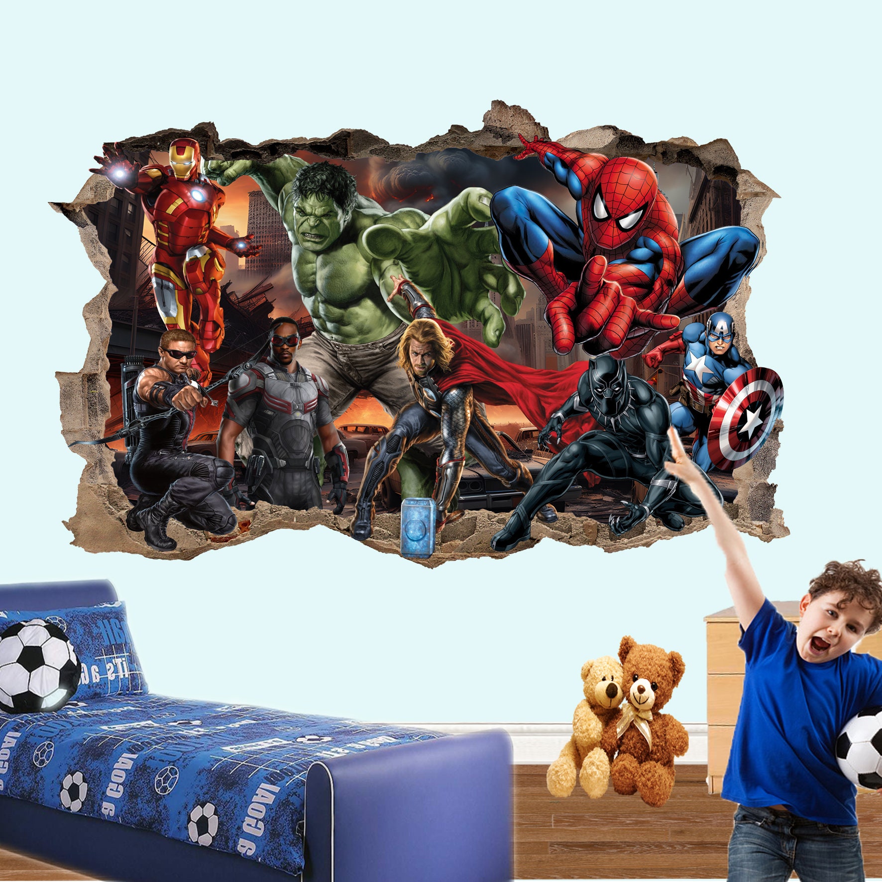 Avengers Superheroes Large Wall Sticker Poster Mural Decal Office ...