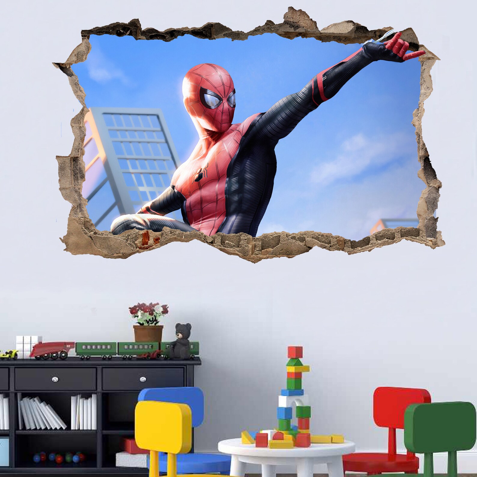 Superhero Spiderman Wall Sticker Art Poster Mural Decal Room Etsy