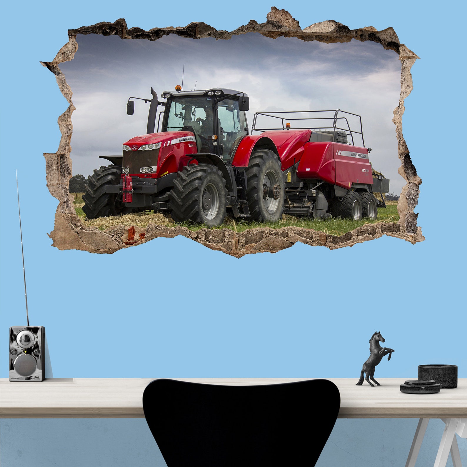 Agricultural Tractor Farming Machinery Wall Sticker Art Poster Etsy