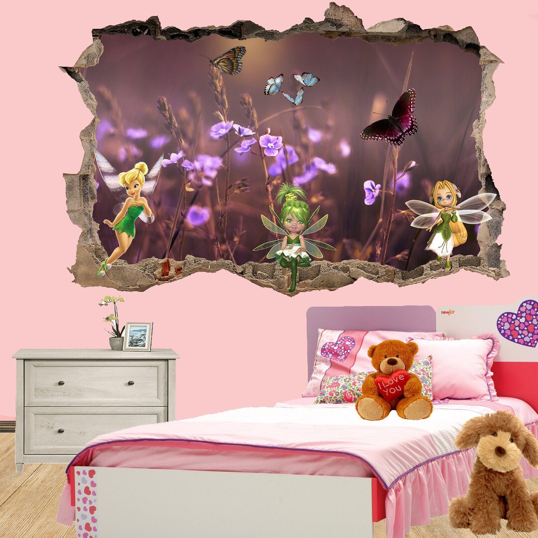 Enchanted Field Cute Fairies Wall Sticker Art Poster Mural Transfer ...