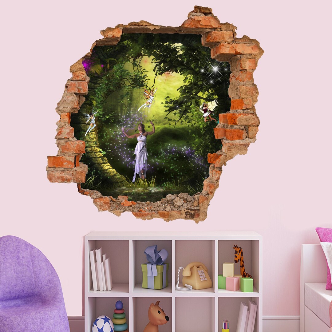 Enchanted Forest Princess Fairies Wall Sticker Art Poster Mural ...