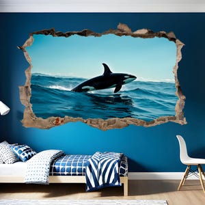 Killer Whale Ocean Wall Sticker Mural Decal Poster Bedroom Office Nursery Home Decor ID958