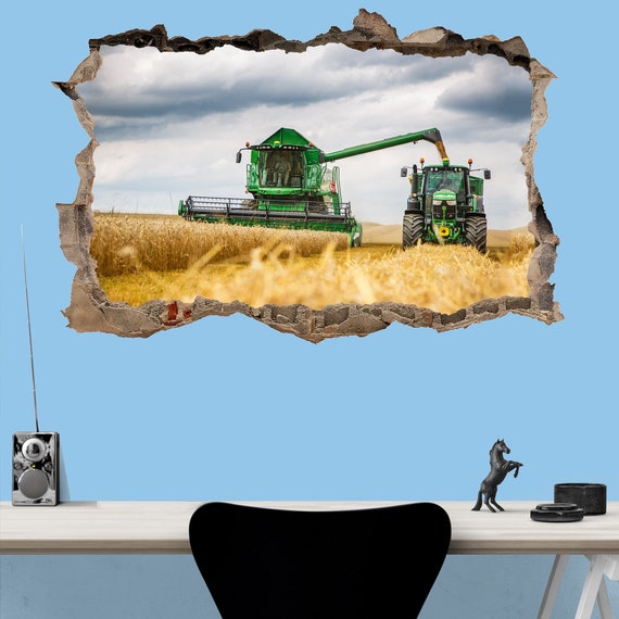 Tractor and Co Wall Tattoo Kid Baby Wall Tattoo Kids Room Harvester 