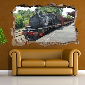 Old Nostalgic Steam Train Station Wall Sticker Art Poster Mural