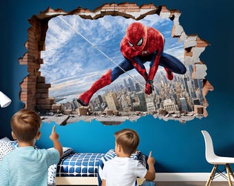 Spiderman Wall Decal Sticker Mural Self-adhesive Poster Office Shop Home Room Decoration ID996