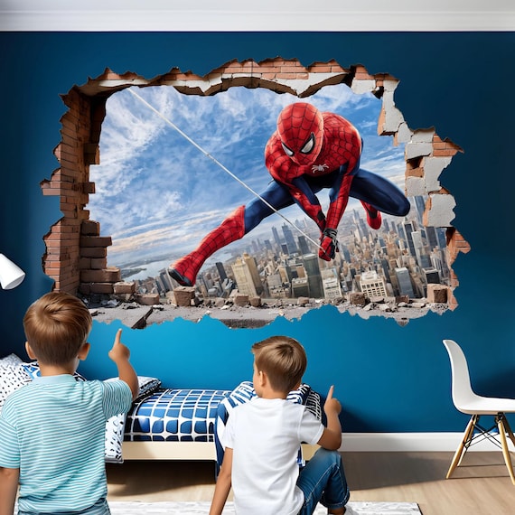 Spiderman Wall Decal Sticker Mural Self-adhesive Poster Office Shop Home Room Decoration ID996