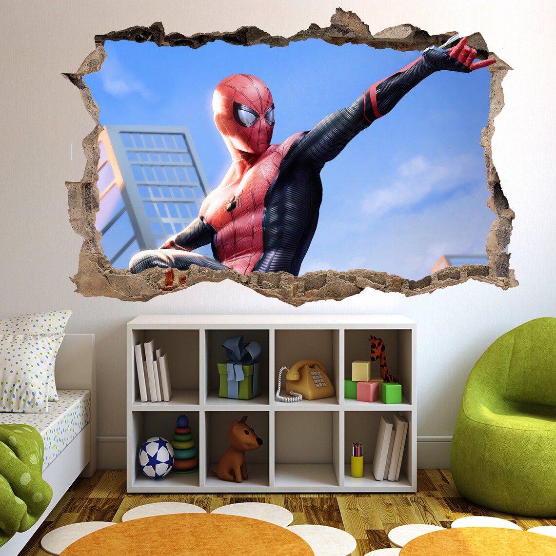 Superhero Spiderman Wall Sticker Art Poster Mural Decal Room Etsy