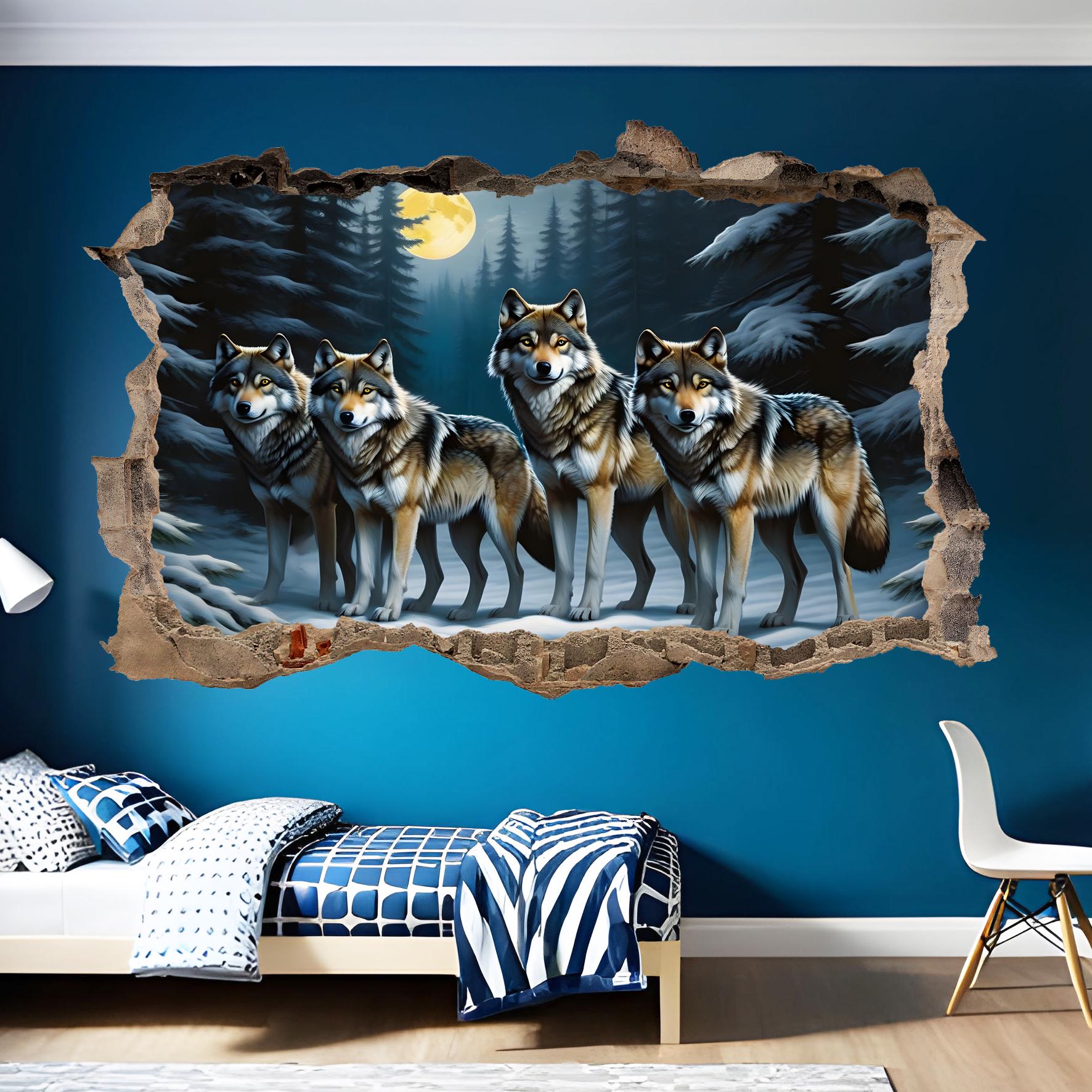 Wolfsrudel Großes Wandbild Wandbild Wandsticker Poster Büro Kinderzimmer  Home Decor ID925 - Etsy Österreich, image size:1772x1772