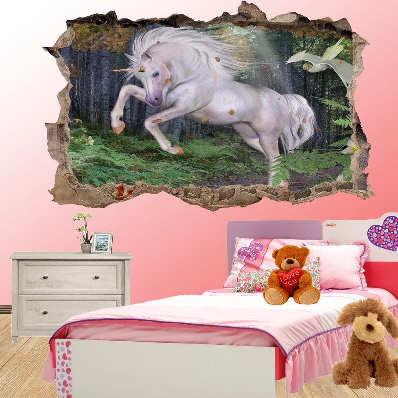 Beautiful Powerful Unicorn Wall Sticker Mural Poster Decal Etsy
