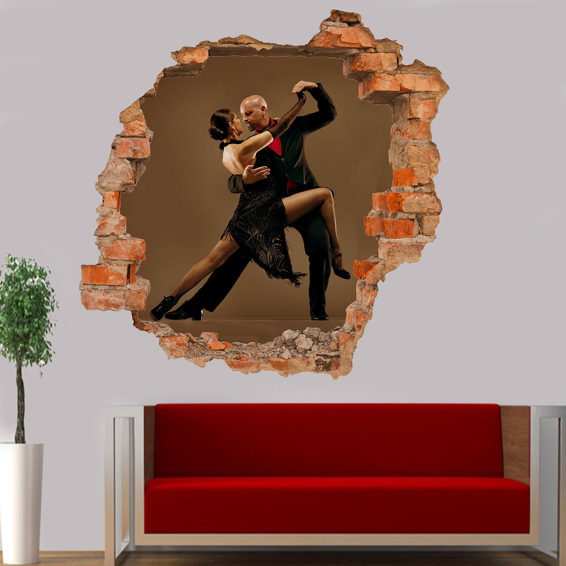 Music Dance Dancer Tango Wall Sticker Art Poster Mural - Etsy