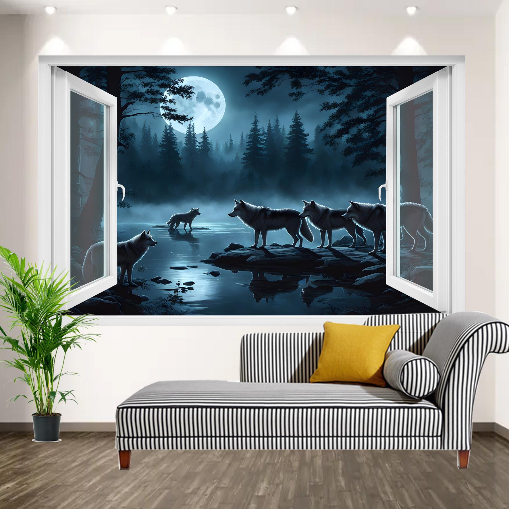 Wolfsrudel auf der Jagd Wandbild Aufkleber Wandaufkleber Poster  Schlafzimmer Büro Kinderzimmer Home Decor ID938 - Etsy Österreich, image size:1772x1772