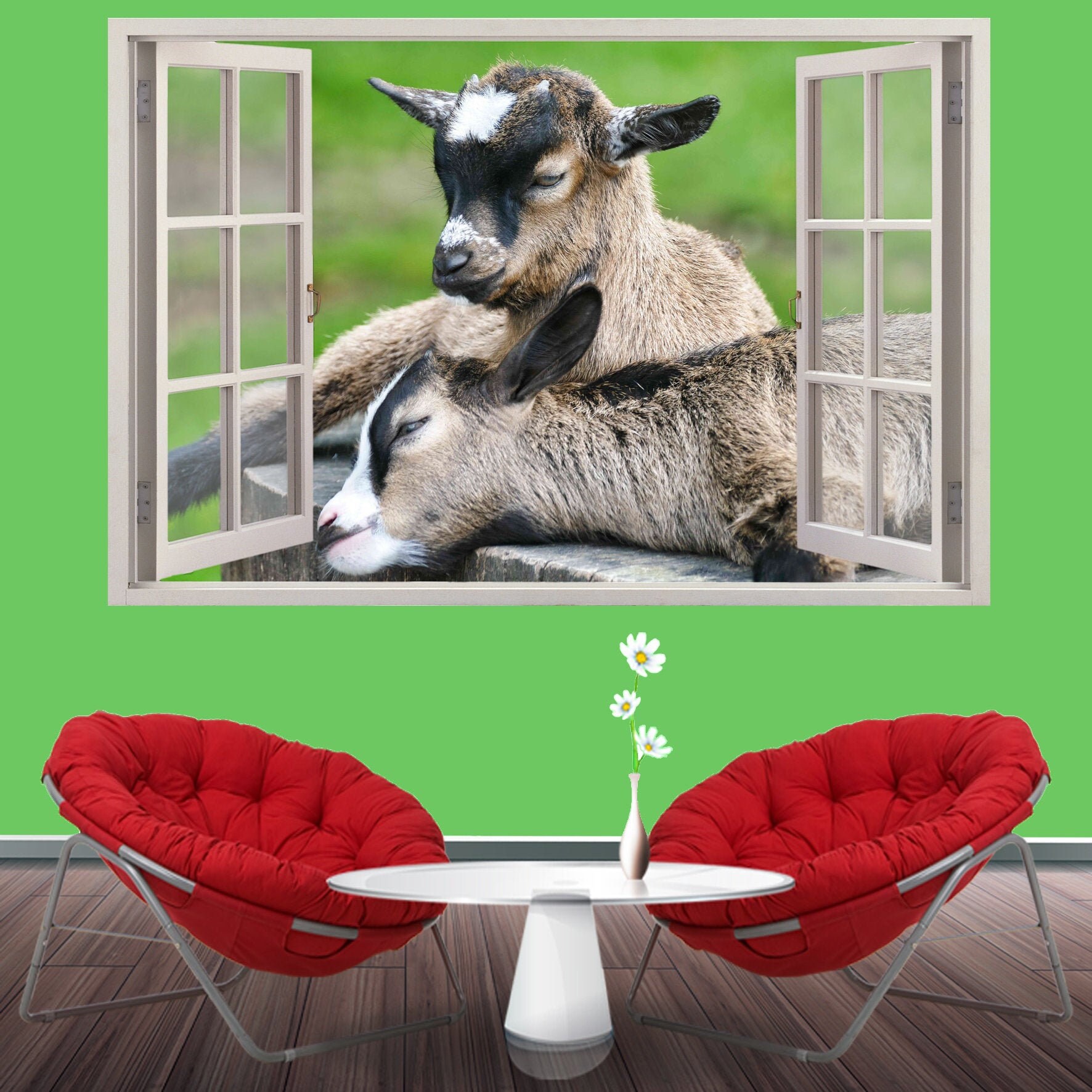 Farm Animals Cute Baby Goat Wall Sticker Art Poster Mural Etsy