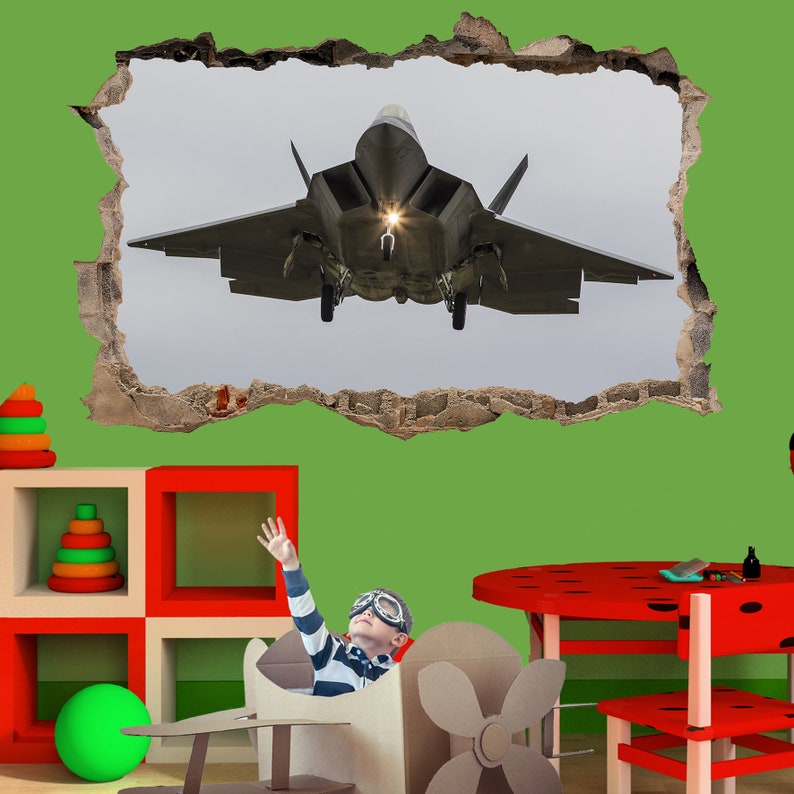 Fighter Army Jet Plane Wall Sticker Art Poster Mural Transfer Decal ...