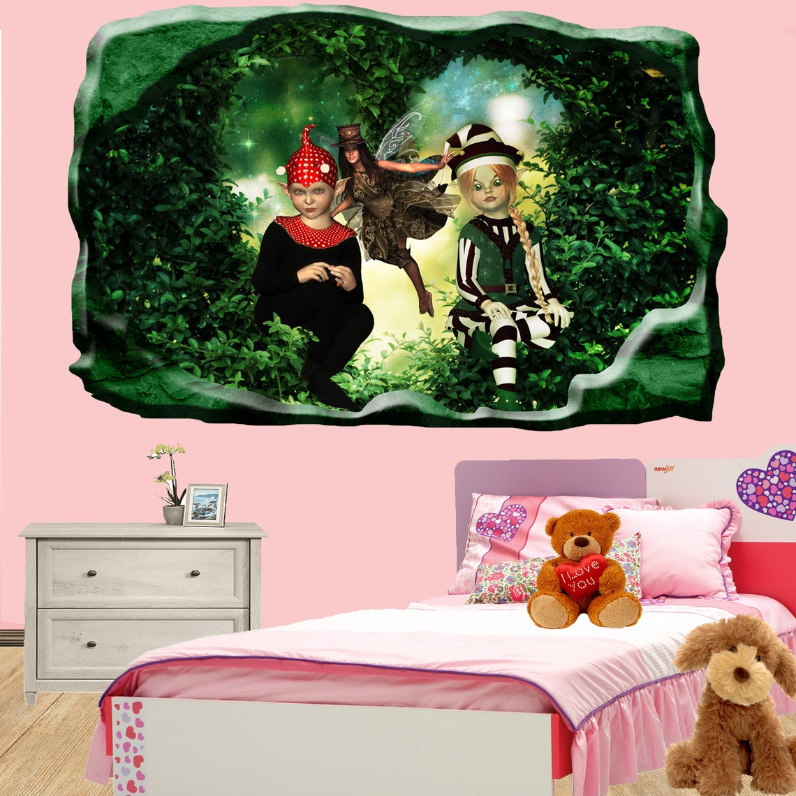 Elf Fairy Enchanted Forest Wall Sticker Mural Poster Decal Etsy