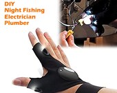LED Fingerless Gloves For Night Fishing Electrician Plumber DIY Great Gift Light Gloves Torch