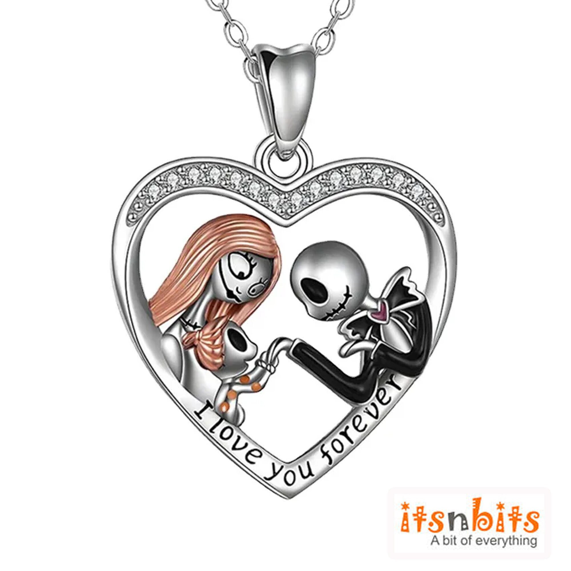 Jack Skellington and Sally Nightmare Before Christmas Necklace Sterling  Silver | eBay