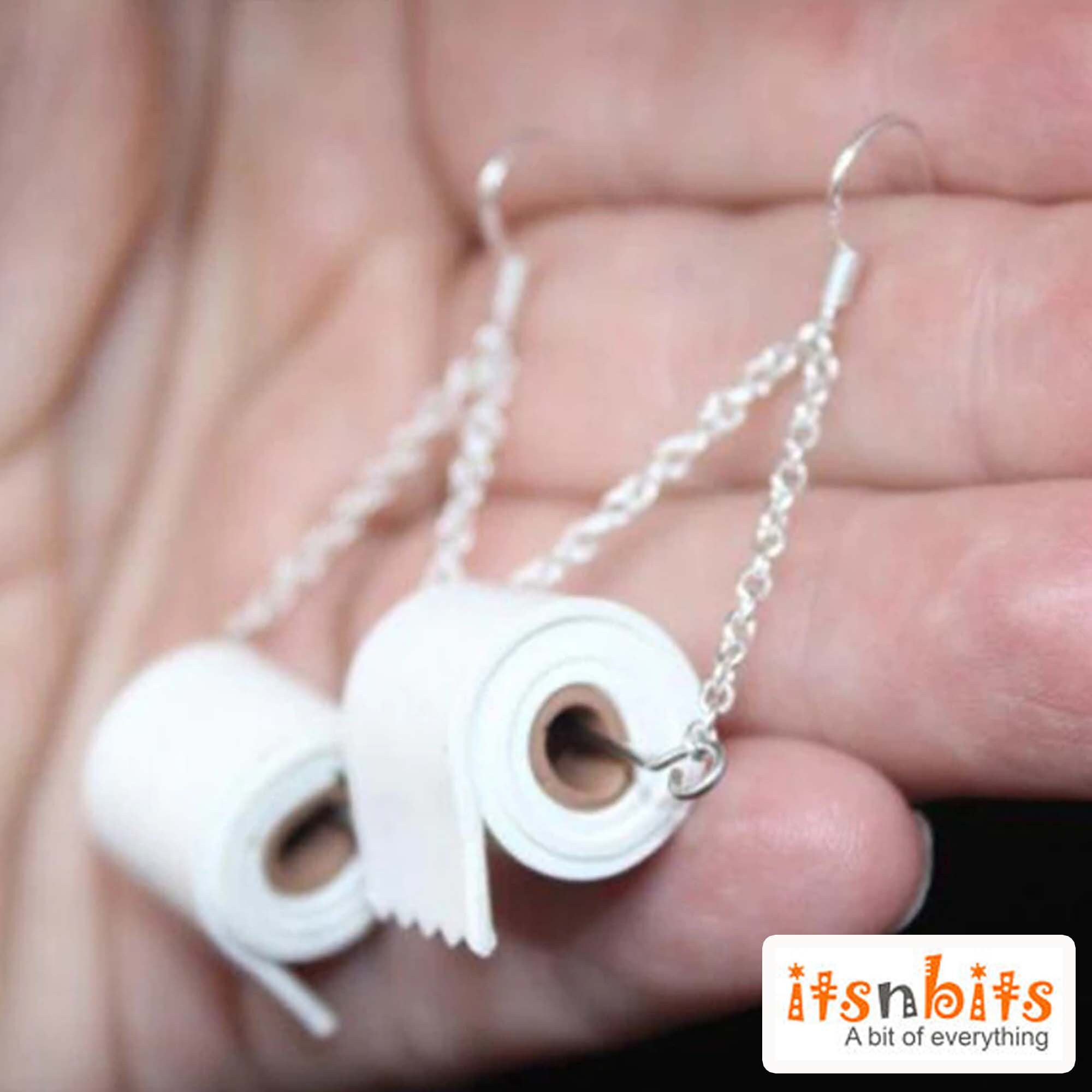 Toilet Roll Earrings Toilet Paper Bog Roll Funny Unique Dangle Etsy