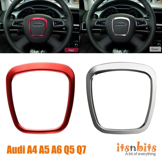 Encadrement de volant en métal rouge argenté pour Audi Garniture Autocollant  Emblème pour Audi A4 A5 A6 Q5 Q7 Alliage Métal Audi Cadeau pour lui  Royaume-Uni -  France