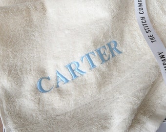 Toalla de baño bordada personalizada: algodón peinado súper suave