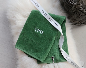 Personalized Embroidered Golf Towel: Luxury Cotton Velour Sports Gift
