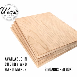 12x16 Cutting Board Blanks - Box of 8 Cutting Boards (Cherry and Hard Maple) Ready for Laser Engraving (un-oiled) at Wholesale Pricing