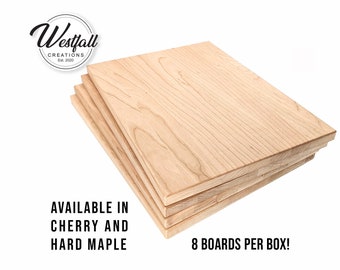 12x16 Cutting Board Blanks - Box of 8 Cutting Boards (Cherry and Hard Maple) Ready for Laser Engraving (un-oiled) at Wholesale Pricing