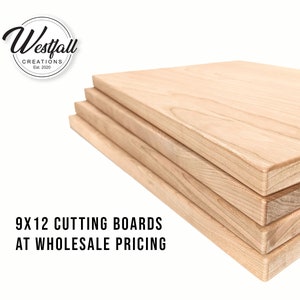 9x12x.75 Cutting Board Blanks - Wholesale Cutting Boards (Cherry and Hard Maple) Ready for Laser Engraving (un-oiled)