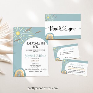 Sunshine Baby Shower Invitation Bundle: Boho Sun (Digital Download)