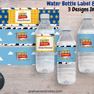 Es una etiqueta de botella de agua de Boy Story/ Es un favor de baby shower de Boy Story/ Etiqueta de botella de agua de Boy Story /Etiqueta de agua de Toy Story / 3 diseños