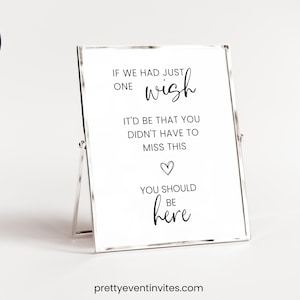 Wedding Memorial Sign: &quot;Wish You Were Here&quot; (Digital Download)