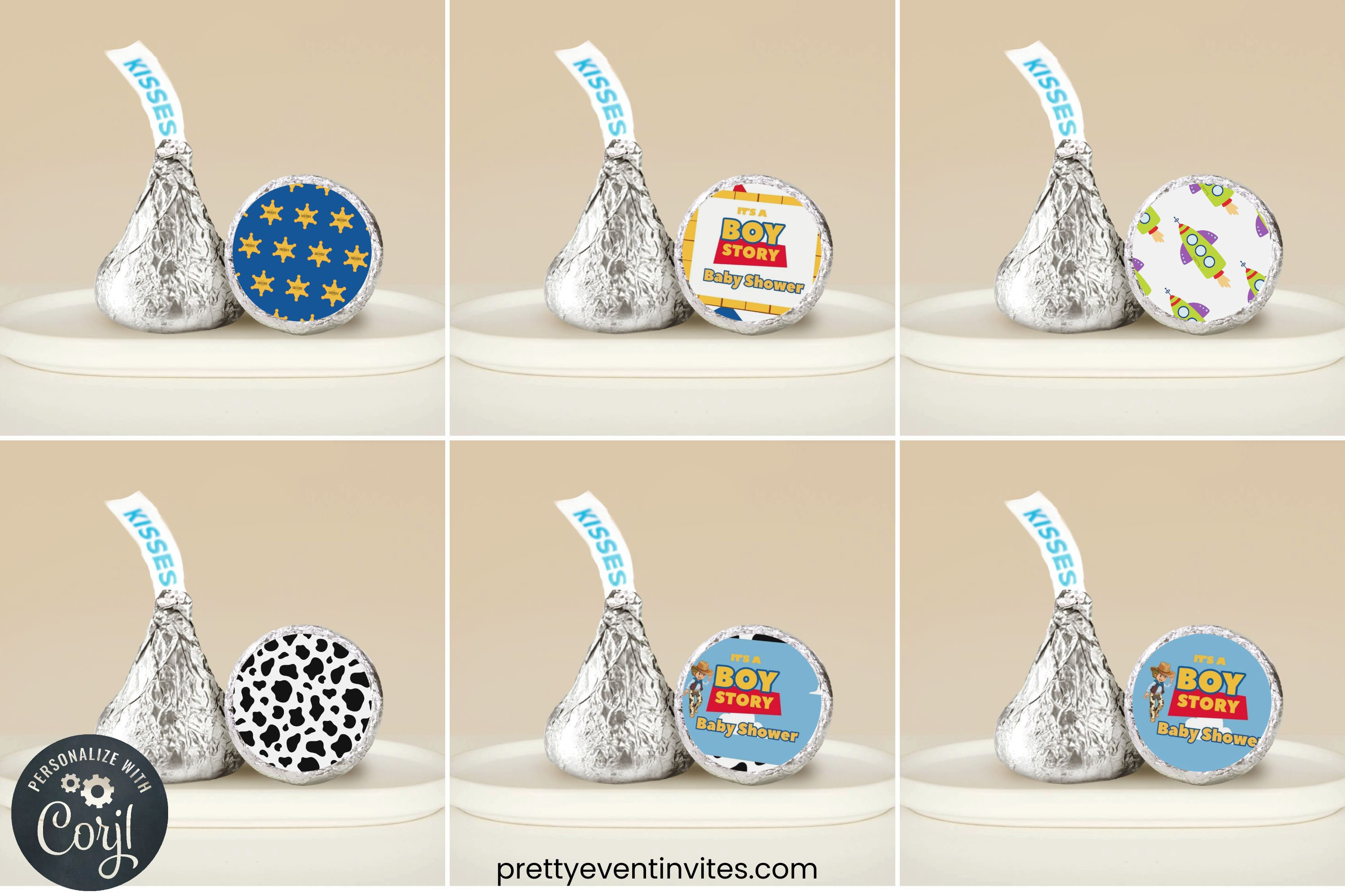 It's A Boy Story Baby Shower Kiss Labels Its A Boy Story Baby Shower