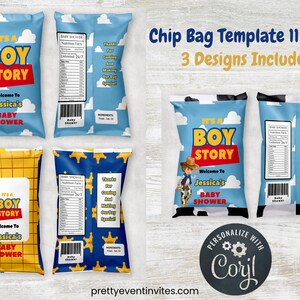 Its A boy Story Baby Shower Favor | Boy Story Chip Bag Favor Bag Gift Bag | Boy Story Chip Bag|Boy Story Baby Shower Favor |It&#39;S A Boy Story