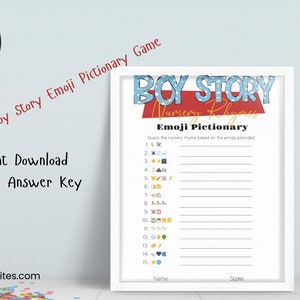 It&#39;s A Boy Story Baby Shower Games, Emoji Pictionary Game, Boy Baby Shower Games, Print At Home, Its A Boy Story Baby Shower Games,Boy Story