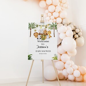 Instant Download | Safari Baby Shower Welcome Sign | Jungle Baby Shower Welcome Sign | Baby Shower Zoo Animal Welcome Sign
