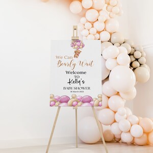 Teddy Bear Baby Shower Welcome Sign: Editable Template (Instant Download)