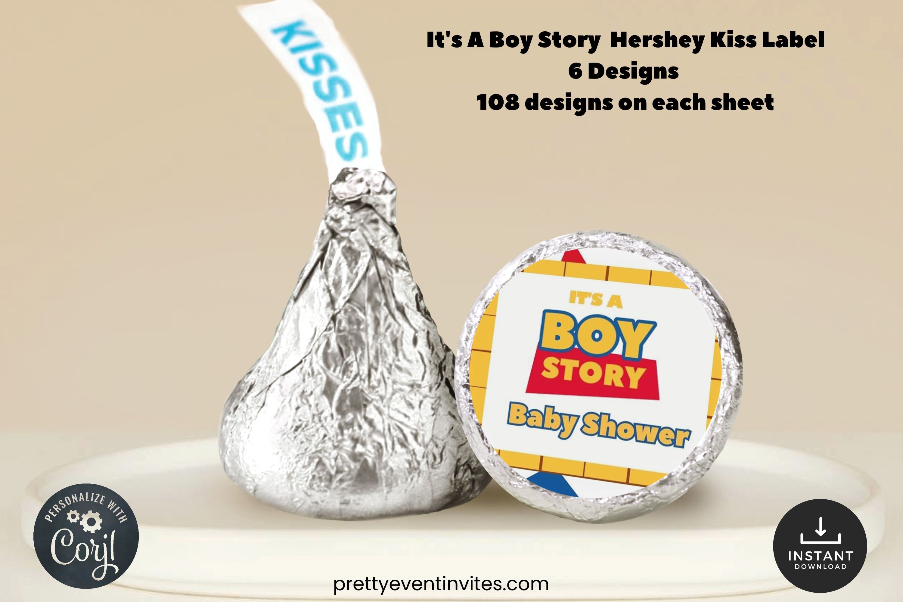 It's A Boy Story Baby Shower Kiss Labels Its A Boy Story Baby Shower