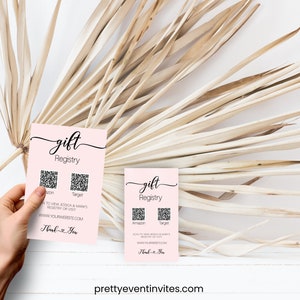Baby Shower Registry Insert Pink| Gift Registry | Baby Shower Insert | Registry Insert Card | Registry Card Template | Editable Template