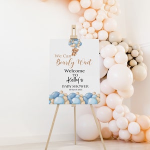 Teddy Bear Baby Shower Welcome Sign: Editable Template (Instant Download)