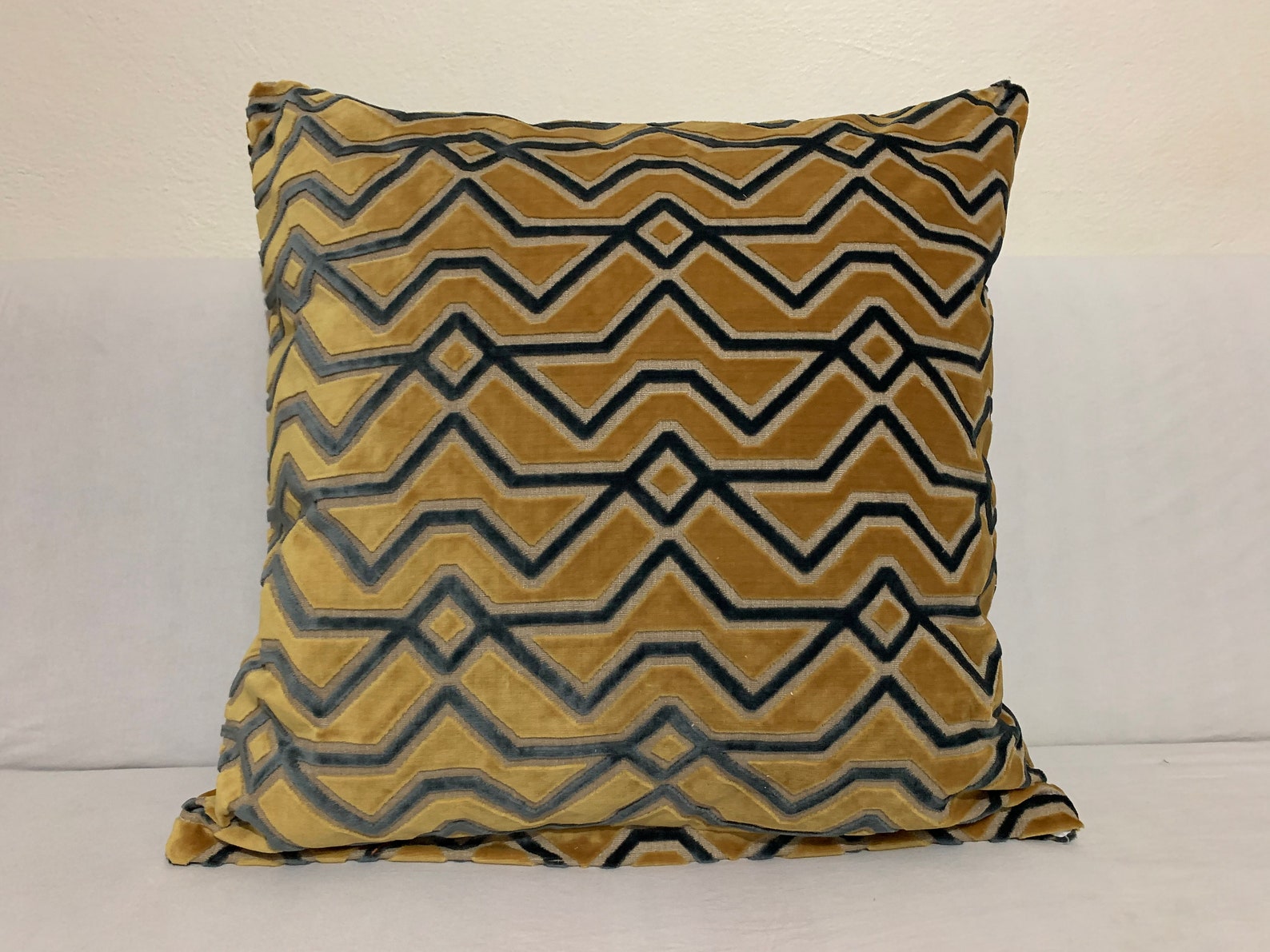 Kilim Pillow 26x26 Yellow Velvet Pillow Cover Yellow Lumbar Etsy