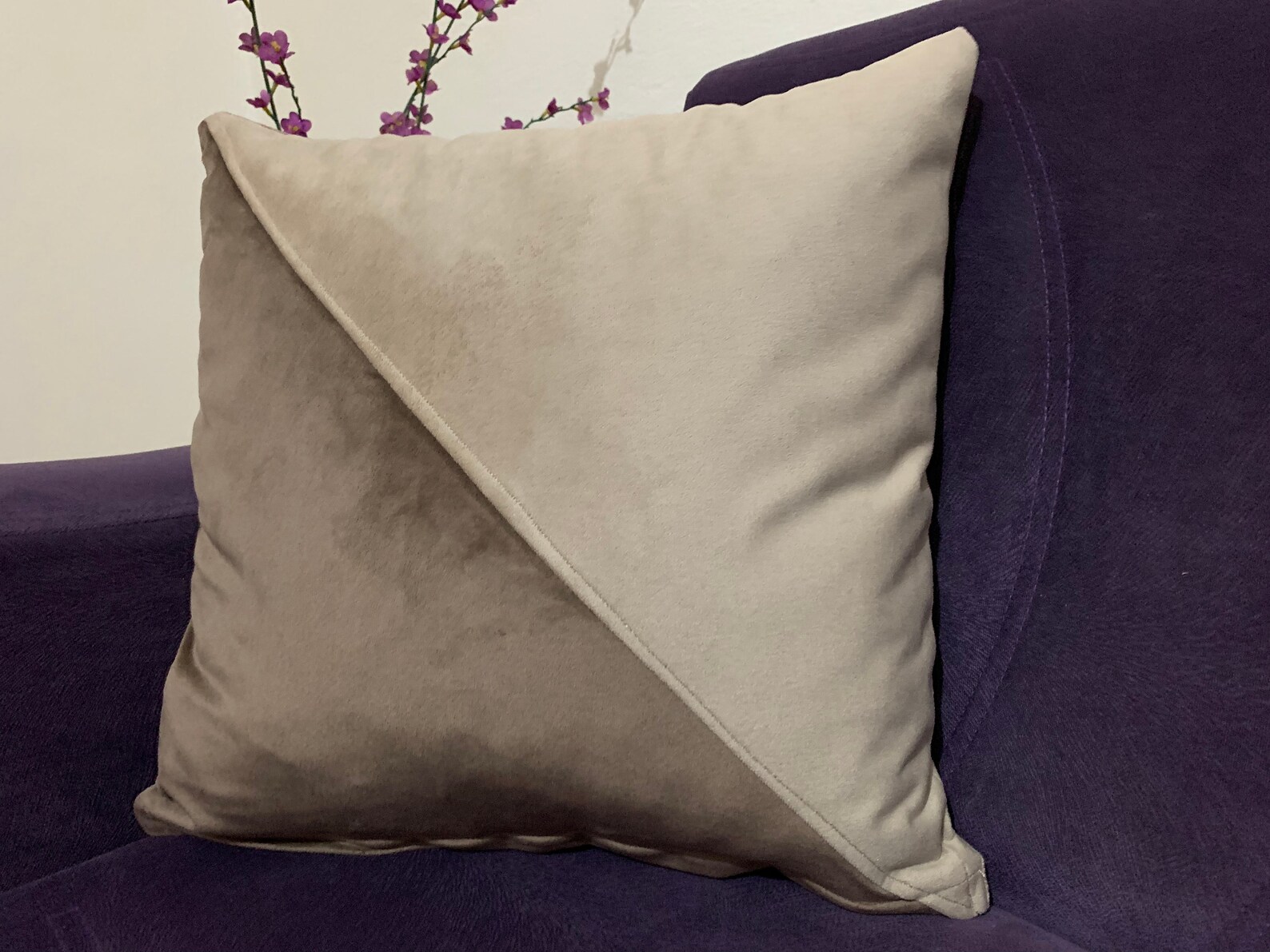 Braunes und cremefarbenes Samt Kissenbezug 16x16 braunes | Etsy